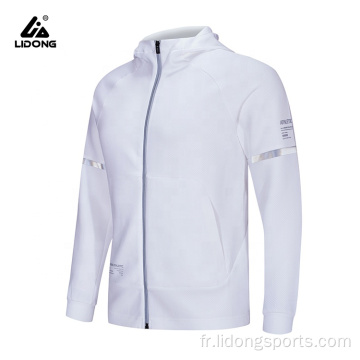 Sports Gym Fitness Running Zipper Veste à capuche réfléchie